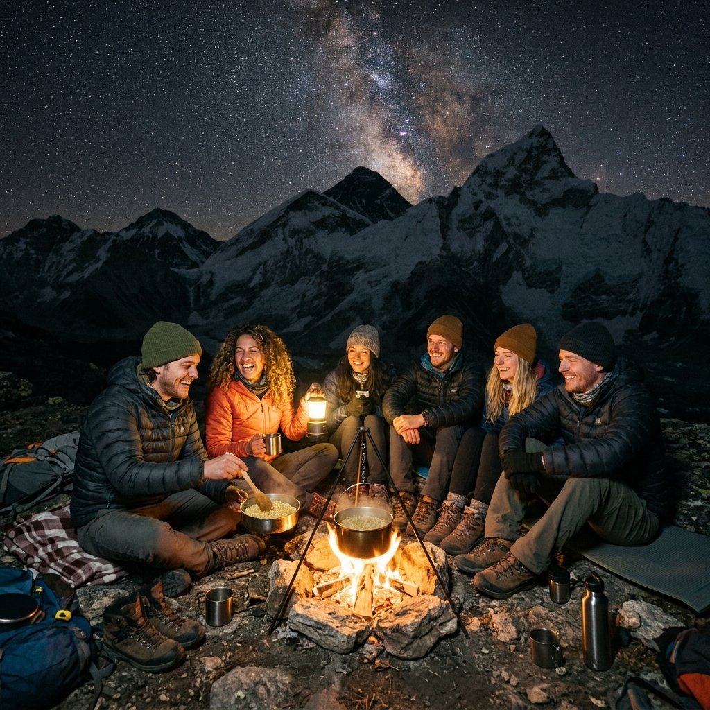 Campfire at night